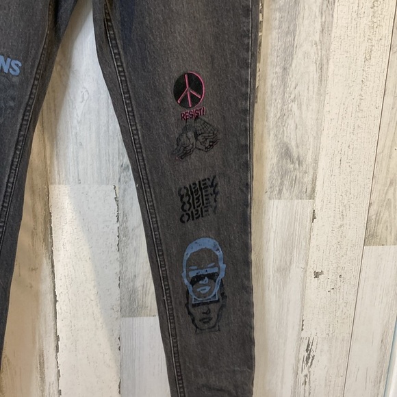 OBEY Graphic Print Black Jeans - Picture 5 of 13